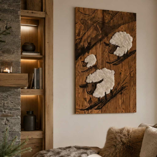 Bild Wandbild aus Fichtenholz // ART Line // 100 x 62 cm